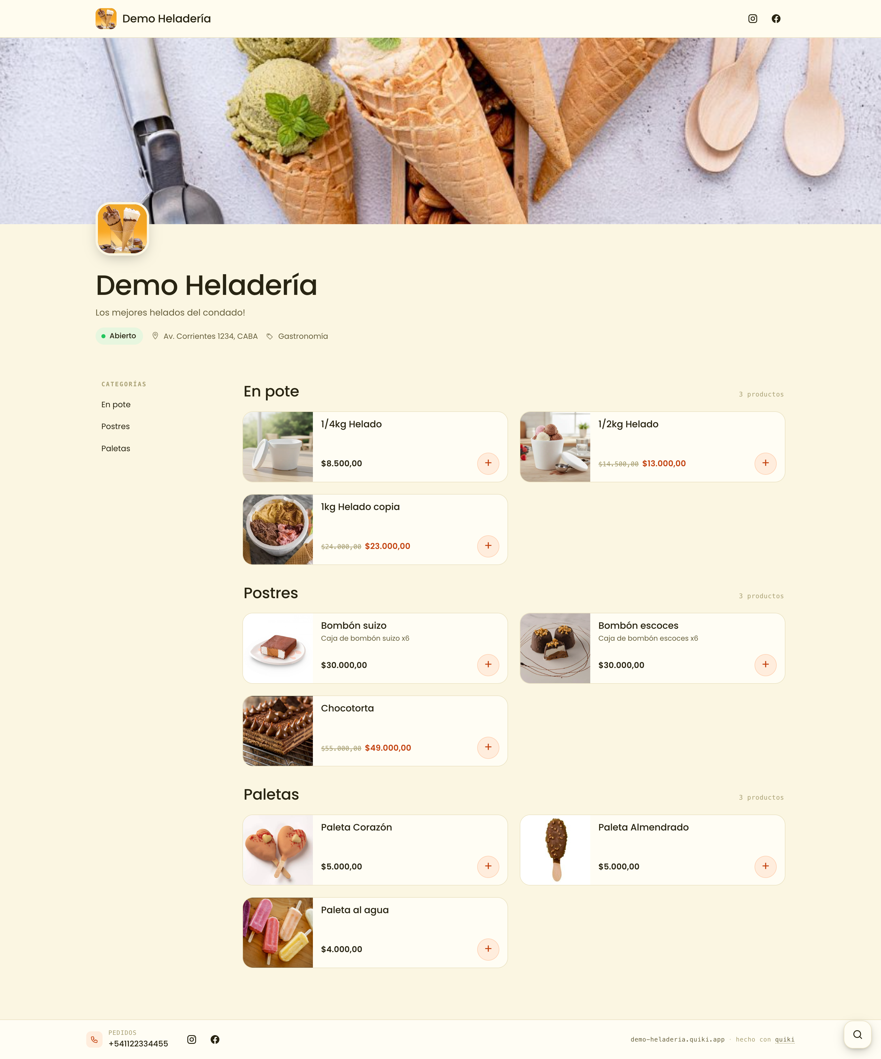 Tienda Demo Heladería